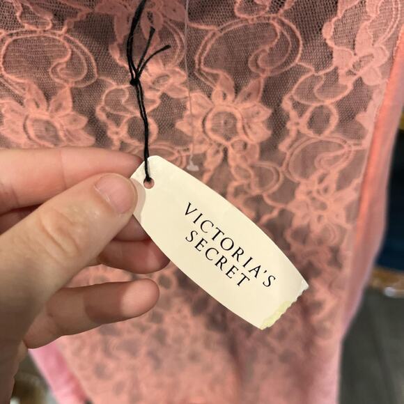 Vintage Y2K Victoria’s Secret lingerie Peach lace slip dress size L - Picture 3 of 5